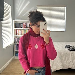 Argyle Pink Sweater